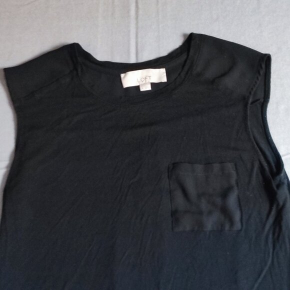 Loft blouse women's size M black lightweight rayon - Picture 2 of 10